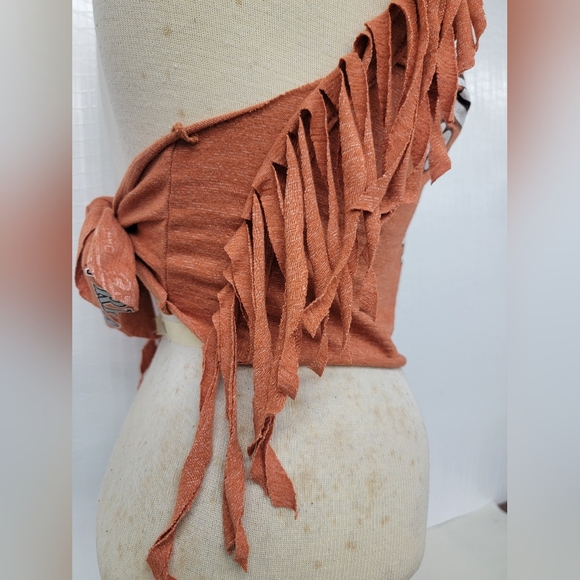 Harley Davidson Fringe Halter Top Upcycled - Picture 5 of 7